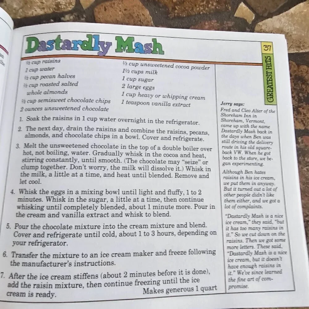 Ben & Jerry's Homemade Ice Cream & Dessert Book By Ben Cohen & Jerry Greenfield